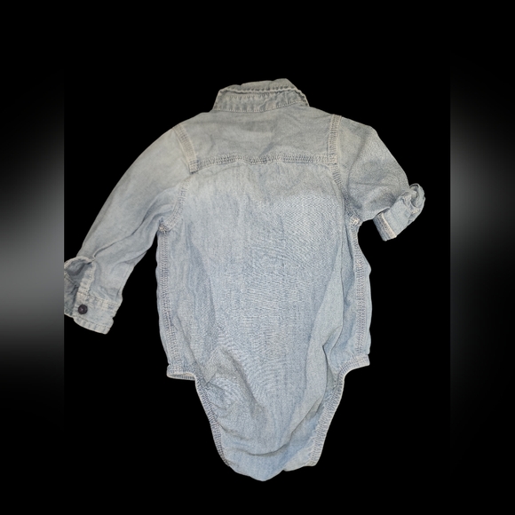 OshKosh B'gosh Light Blue Denim Bodysuit 18 Months - Picture 2 of 3